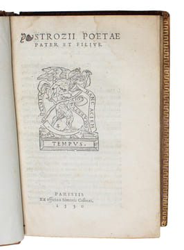 Strozii Poetae Pater et Filius.. "STROZZI, (TITO VESPASIANO ET ERCOLE). - THE WORKS OF TWO IMPORTANT RENAISSANCE POETS.