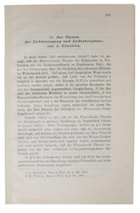 Zur Theorie der Lichterzeugung und Lichtsabsorption" (Eingegangen 13. März 1906). (On the Theory of Light Production and Light Absorption).