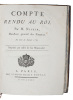 Compte rendu au Roi, par M. Necker, directeur general des Finances. Au mois de Janvier 1781.. NECKER, M.