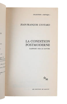 La Condition Postmoderne. Rapport sur le savoir. - [PRESENTATION-COPY]. "LYOTARD, JEAN-FRANCOIS.