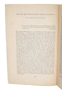 Kritik des logischen Absolutismus. - [THE CRITIQUE OF LOGICAL ABSOLUTISM - PRESENTATION-COPY]