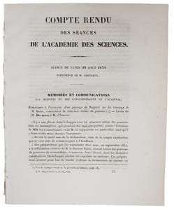 Le Daguerréotype. (Seance du Lundi 19 Aout 1839). (+ Daguerre:) Des procédés photogéniques comme moyens de gravure - Lettre de M. Daguerre à M. Arago. (Séance du Lundi 20 Septembre 1839).