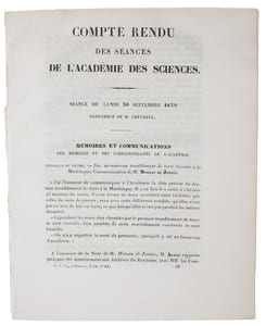 Le Daguerréotype. (Seance du Lundi 19 Aout 1839). (+ Daguerre:) Des procédés photogéniques comme moyens de gravure - Lettre de M. Daguerre à M. Arago. (Séance du Lundi 20 Septembre 1839).