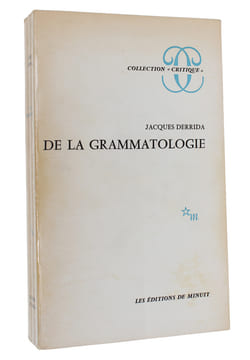 De la grammatologie. - [THE MAIN WORK OF DECONSTRUCTION - MAGNIFICENT PRESENTATION-COPY]. "DERRIDA, JACQUES.