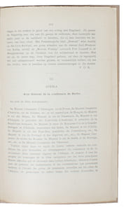 Acte Général de la conférence de Berlin. - [THE GENERAL ACT OF THE BERLIN CONFERENCE 1885]