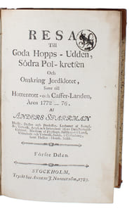 Resa till Goda Hopps - Udden, Södra Pol-kretsen och omkring Jordklotet, samt till Hottentott- och Caffer-landen, Åren 1772-76. Första Delen.