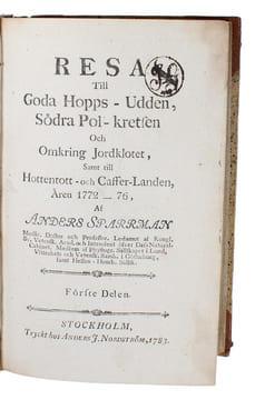 Resa till Goda Hopps - Udden, Södra Pol-kretsen och omkring Jordklotet, samt till Hottentott- och Caffer-landen, Åren 1772-76. Första Delen.. ...