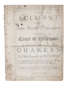 A Brief Account of Some Severe Prosecutions in the Court of Exchequer, against Several of the People called Quakers, for Non-Payment of Tythes : ...