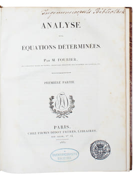 Analyse des Équations Déterminées. Premiere Partie (Livre Premiere- Deuxieme, all published). - [FOURIER'S THEORY OF EQUATIONS]. "FOURIER, (JEAN ...