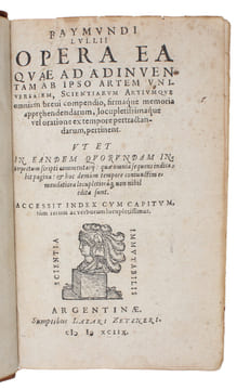 Opera ea quae ad adinventam ab ipso ertem universalem, Scientiarum Artiumque omnium breui compendio, firmaque memoria apprehendendarum, ...
