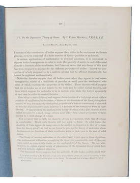 ""On the Dynamical Theory of Gases."" Received May 16, - Read May 31, 1866. - [THE ""MAXWELL-DISTRIBUTION""S FINAL FORM - A MAIN PAPER IN 19TH ...