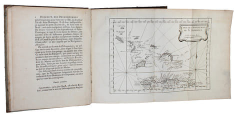Description géographique des Debouquemens qui sont au nord de l'Isle de Saint Domingue avec des Cartes et des Plans des Isles qui forment ces ...