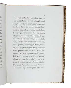 Saggio Politico sopra le vicissitudini inevitabili  delle società civili. - [THE FIRST FORMULATION OF THE MALTHUSIAN THEORY OF POPULATION ]. ...
