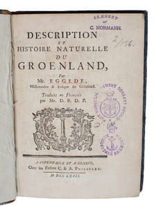 Description et Histoire Naturelle du Groenland. Traduit en Francois par Mr. D.R.D.P. (Des Roches de Parthenay).