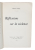Réflexions sur la violence. - [ONE OF THE MOST CONTROVERSIAL BOOKS OF THE 20TH CENTURY]. "SOREL, GEORGES.