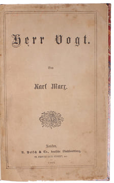 Herr Vogt.  - [MARX' STRUGGLE AGAINST DEFAMATION ]. "MARX, KARL.