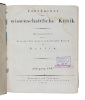 Jahrbücher für wissenschaftliche Kritik. Herausgegeben von der Societät für wissenschaftliche Kritik zu Berlin. Januar-December 1827. - [THE JOURNAL ...
