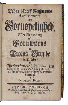 Tvende bøger om Fornøyelighet. Efter anviisning av fornuftens og Troens Grunde forfattede, og Efter den femte og beste edition, som Autor kort før sin ...