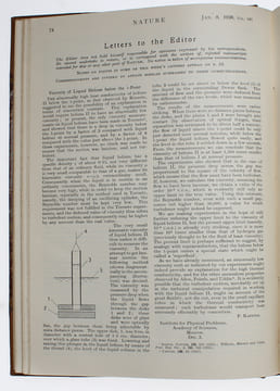Viscosity of liquid Helium below the lambda-point [Kapitza] (+) Flow of liquid Helium II [J. F. Allen & A. D. Misener] [The volume also contain the ...