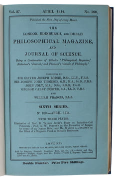The High-Frequency Spectra of the Elements, I-II. - [ESTABLISHING ORDER IN THE PERIODICAL TABLE OF ELEMENTS  - PMM 407]. "MOSELEY, H.G.J. 