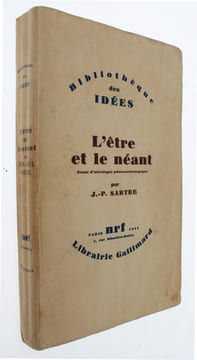 L'être et le néant. Essai d'ontologie phénoménologique. - [THE MAIN WORK OF EXISTENTIALISM - FIRST PRINTING, REVIEW-COPY]. "SARTRE, J.-P.