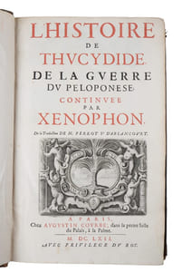 L'histoire de Thucydide, de la guerre du Peloponese continuee par Xenophon.