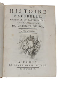 Histoire Naturelle, Générale et Particulière, avec la description du Cabinet du Roy (15 vols.) (+) Supplément à l'Histoire naturelle (6 vols) (+) Histoire naturelle des Oiseaux (9 vols) (+) Quadrupedes Ovipares et des Serpens (2 vols). 32 vols. - [FIRST ""COMPLETE SURVEY OF NATURAL HISTORY IN POPULAR FORM"" - PMM 198]