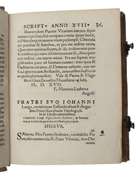Epistolarum, Tomus primus, continens scripta viri Dei, ab anno millesimo quingentesimo septimo, usque ad annum vicesimum secundum. - [FIRST PRINTING ...