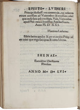 Epistolarum, Tomus primus, continens scripta viri Dei, ab anno millesimo quingentesimo septimo, usque ad annum vicesimum secundum. - [FIRST PRINTING ...