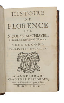 Histoire de Florence. Traduction nouvelle. 2 vols.. MACHIAVELLI, NICCOLO.
