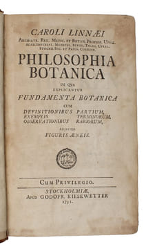 Philosophia botanica, in qua explicantur fundamenta botanica. - [""HIS MOST INFLUENTIAL WORK""]. " LINNÉ, CARL VON.