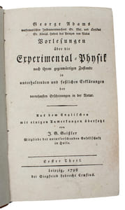 Vorlesungen über die Experimental-Physik nach ihrem gegenwärtigen Zustande. 2 vols. - [RARE FIRST GERMAN TRANSLATION]