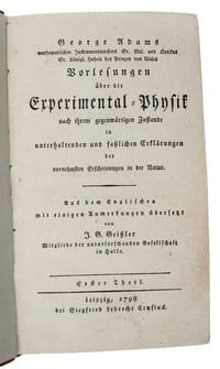 Vorlesungen über die Experimental-Physik nach ihrem gegenwärtigen Zustande. 2 vols. - [RARE FIRST GERMAN TRANSLATION]