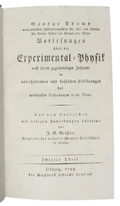 Vorlesungen über die Experimental-Physik nach ihrem gegenwärtigen Zustande. 2 vols. - [RARE FIRST GERMAN TRANSLATION]