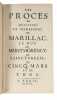 Les Proces de messieurs le mareschal de Marillac, le duc de Montmorency, de Sainct-Preuil  de Cincq-Mars et de Thou.. (ANONYMOUS)