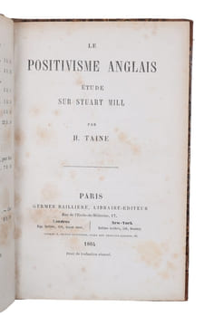 Le Positivisme anglais: étude sur Stuart Mill.. TAINE, H.