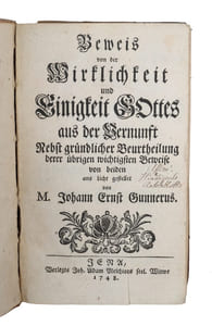 Beweis von der Wirklichkeit und Enigkeit Gottes aus der Verhuft. - [""ONE OF THE FOUNDING FARTHERS OF MODERN NORWEGIAN CULTURE""]