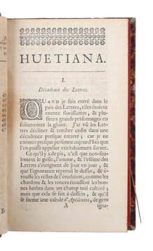 Huetiana, ou pensees diverses de M. Huet, eveque d´Avraches. Nouvelle edition, augmentée de la description en vers latins du voyage de l?auteur en ...
