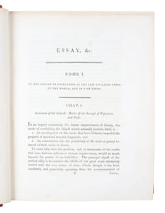 An Essay on the Principle of Population or, a View of its Past and Present Effects on Human Happiness" with an Inquiry into our Prospects Respecting the Future Removal or Mitigation of the Evils which it Occations. A New Edition, very much Enlarged. - [THE MAIN WORK ON POPULATION]