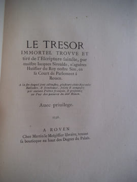 Le trésor immortel . SIREULDE Jacques