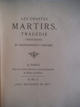La tragédie des chastes martyrs.. Mademoiselle COSNARD