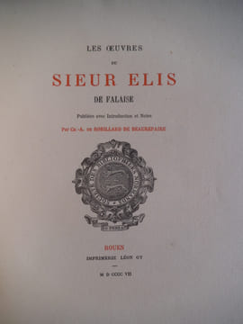 les oeuvres d'ELIS DE LA VILLE DE FALAIZE . ELIS DE LA VILLE DE FALAIZE