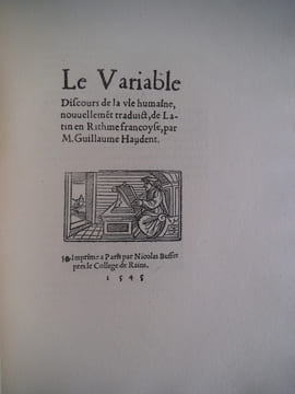Le variable discours sur la vie humaine. HAUDENT Guillaume