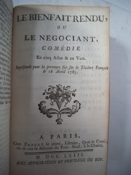 TANCREDE-Le siège de Calais-Examen impartial du siège de Calais-Le bienfait rendu,ou le négociant.L’anglois à Bordeaux- Le père de famille.  . ...