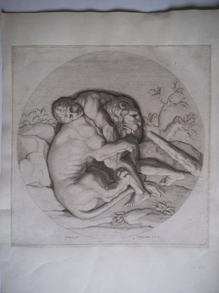 Hercule terrassant le lion . POUSSIN Nicolas