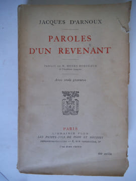Paroles d’un revenant. D’ ARNOUX Jacques