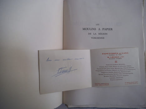 les moulins à papier de la région vosgienne.. JANOT Jean Marie