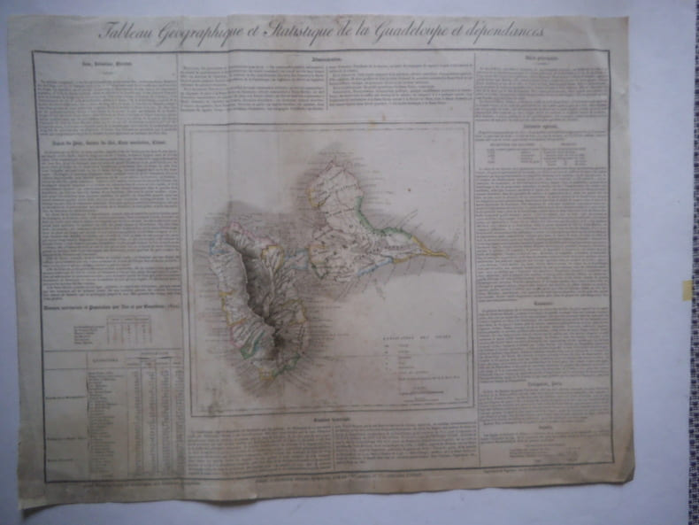 carte de la Guadeloupe et de ses d&eacute;pendances.. Collectif 