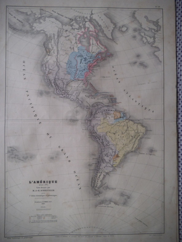 Carte de l’Amérique avant 1776 . SCHNITZLER J.H 