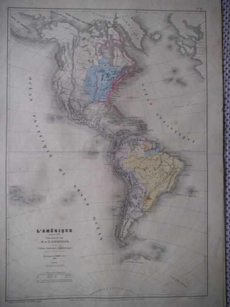 Carte de l’Am&eacute;rique avant 1776 . SCHNITZLER J.H 